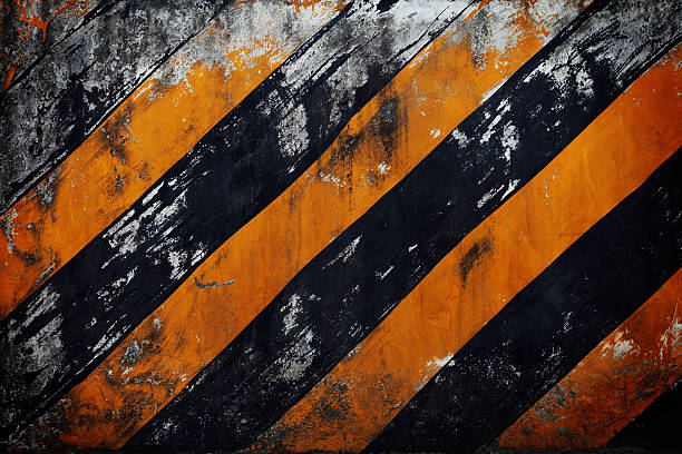 istock Black Yellow Hazard Stripes 186919612