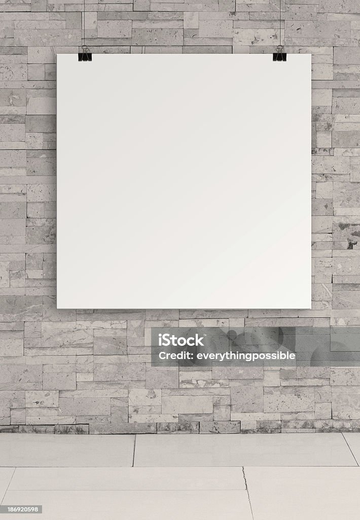blank paper card 3d on composition wall as concept Abstract Stock Photo