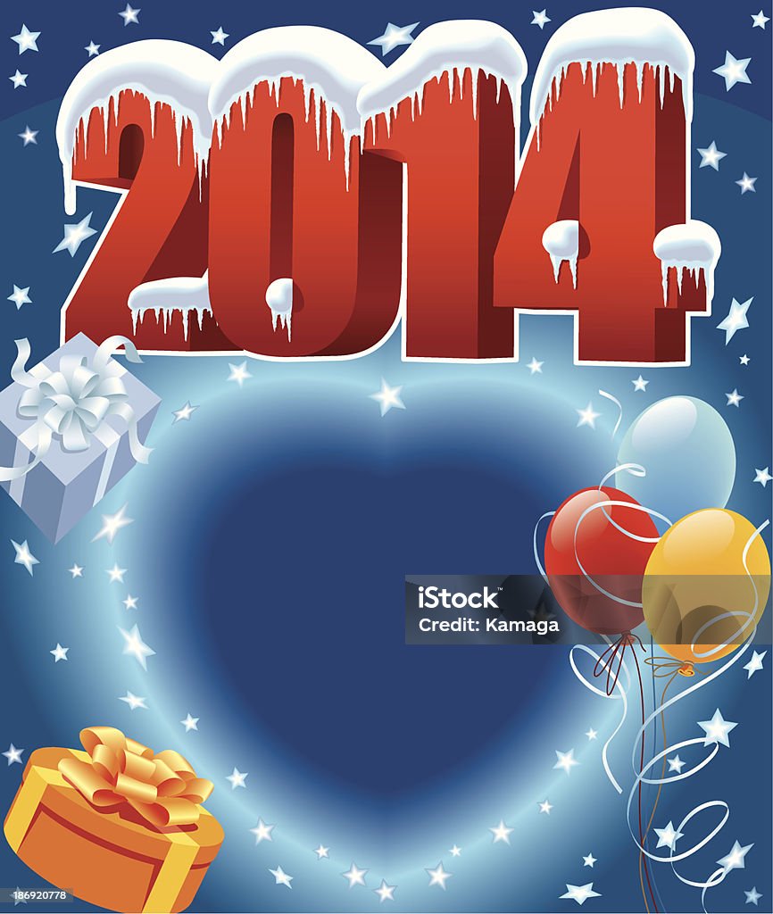 Nowy Rok 2014 r. - Grafika wektorowa royalty-free (Balon)