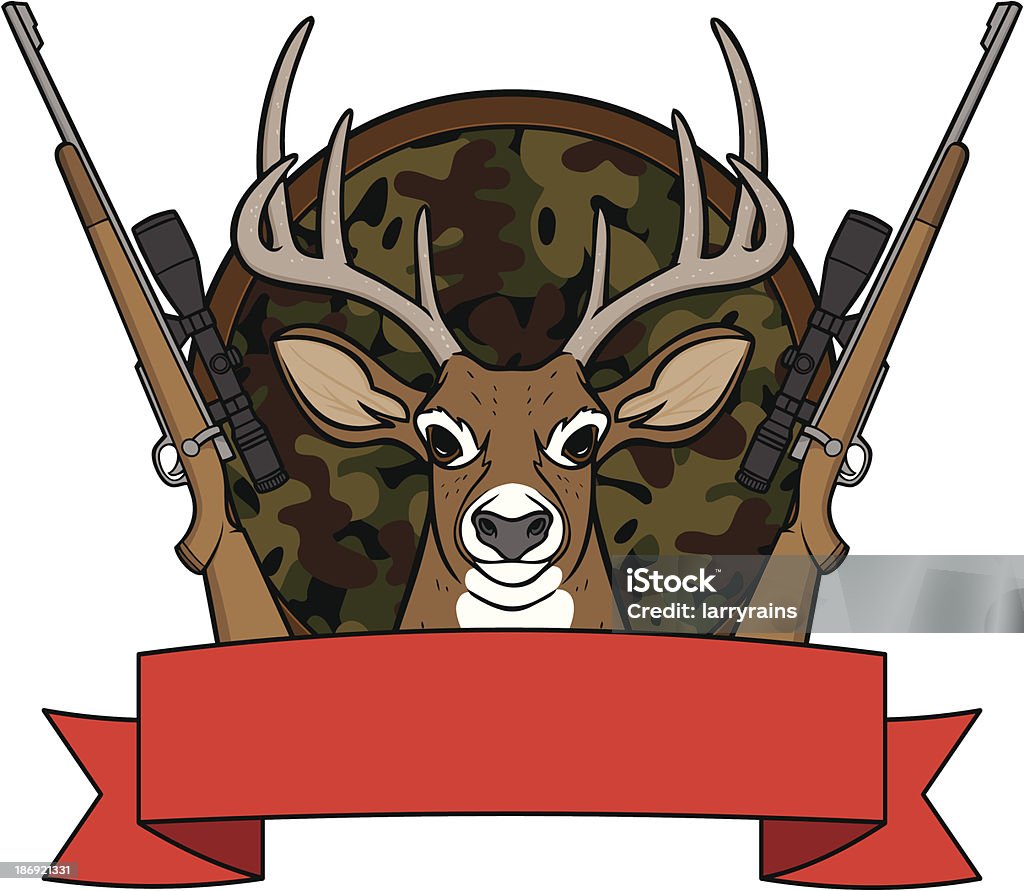 Deer chasse Camp - clipart vectoriel de Arme à feu libre de droits