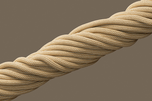 Colorful twisted ropes, paracords. 3d render.