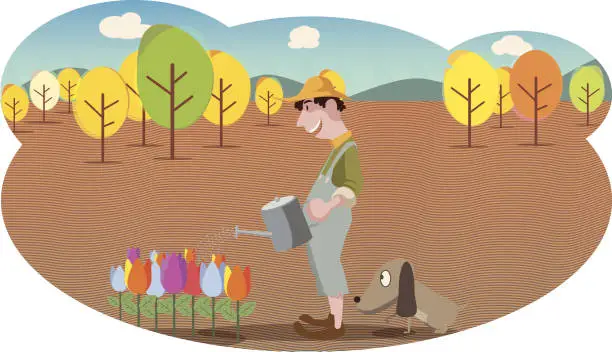 Vector illustration of farmer