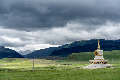 Tibetan Buddhist Pagodas on the Grassland