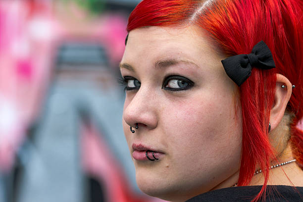 istock Red haired woman outdoors 186922113