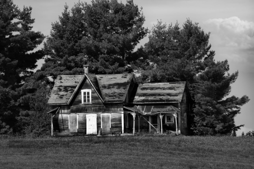 An abandoned tiny house