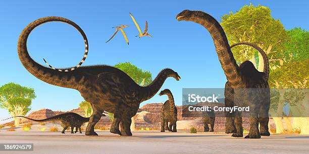 Apatosaurus Forest - zdjęcia stockowe i więcej obrazów Latać - Latać, Apatozaur, Dinozaur