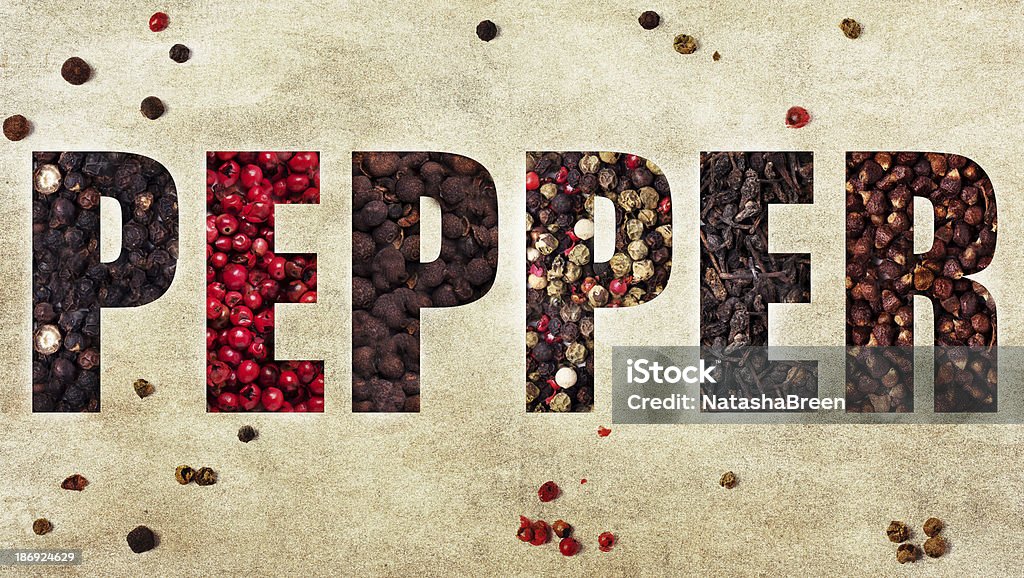 A palavra pimenta - Foto de stock de Alimentação Saudável royalty-free