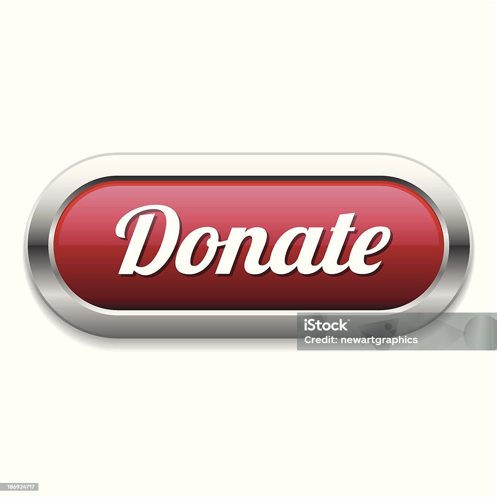 long faire un don de bouton rouge - clipart vectoriel de Action caritative et assistance libre de droits