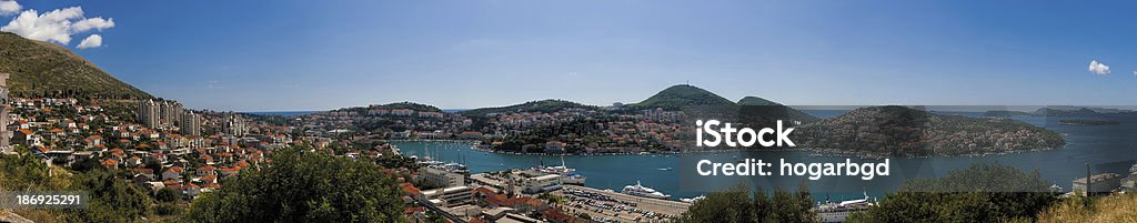 Panorama of Dubrovnik, Kolocep Bay Scenic panorama of Dubrovnik, Kolocep Bay Adriatic Sea Stock Photo