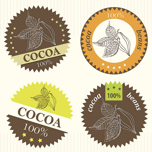 Cocoa bean label-Grafik – Vektorgrafik