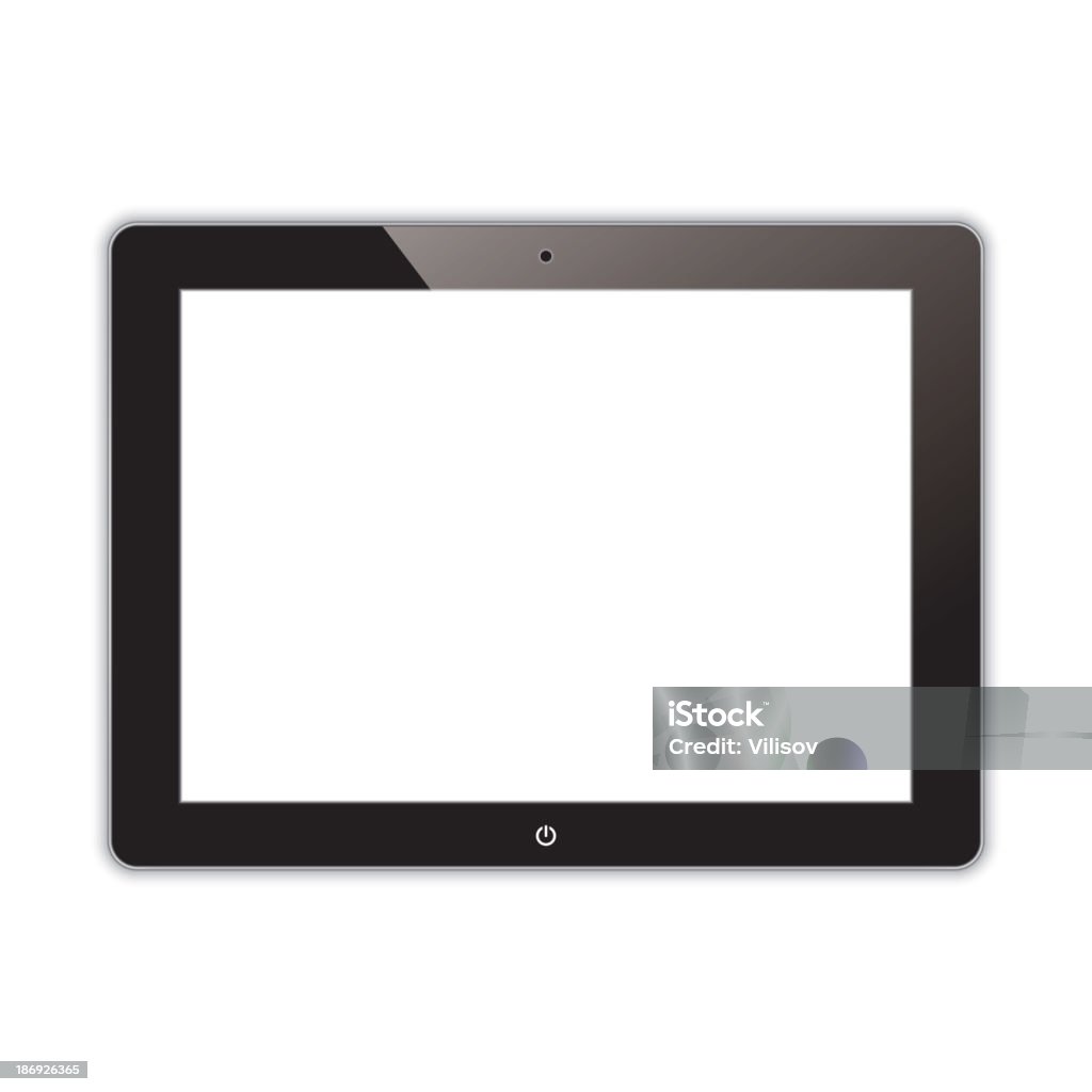 Negro computadora tablet - arte vectorial de Comunicación libre de derechos