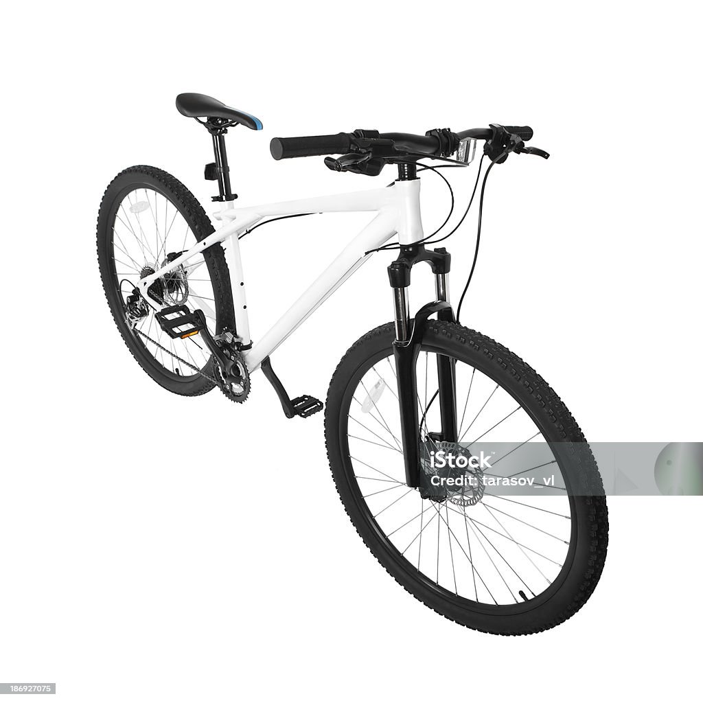 Bicicleta de montanha Isolado no branco - Foto de stock de Amortecedor royalty-free
