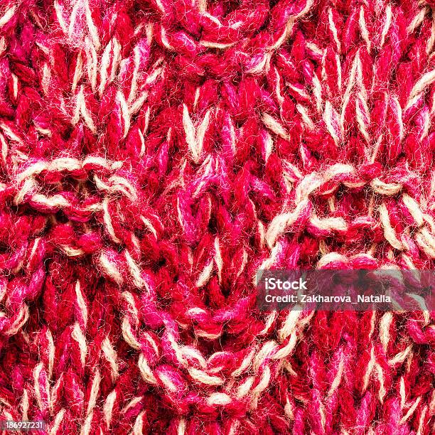 Natal Tricotar Textura De Fundo De Cor Vermelha High Resolutio - Fotografias de stock e mais imagens de Algodão