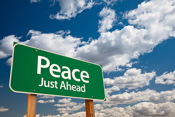istock Peace Green Road Sign 186928390