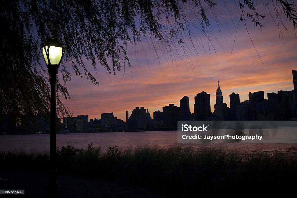 New York City Silhouette New York City Silhouette at evening Back Lit Stock Photo