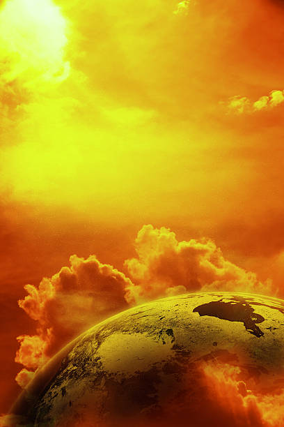 istock Planet earth in space with sun and clouds 186929117