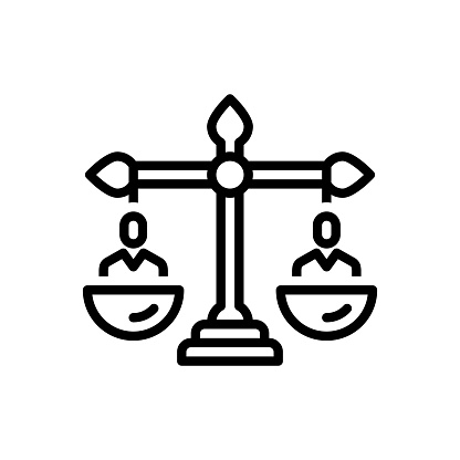 Icon for equality, equal, scale, balance, comparison, decide, parallelism, trial, equilibrium, equilibration, symmetry