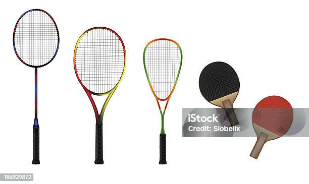 Badminton Tennis Squash And Tabletennis Equipment Vector Illustration Stock Illustration - Download Image Now