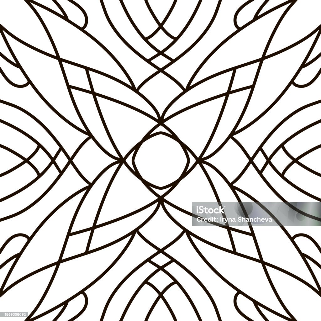 Outlining Design Simple Pattern Outline Seamless Pattern Isolated Doodle Hand Drawn Art Sketch Vector ...