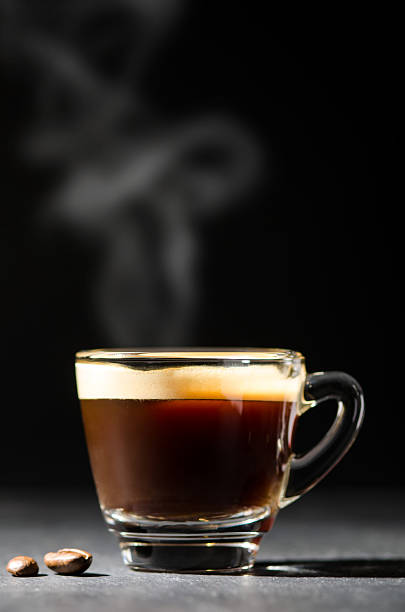 espresso on a glas stock photo