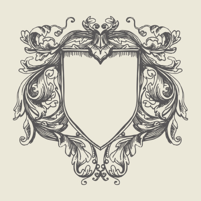 Vector vintage border frame engraving with retro ornament pattern in antique baroque style decorative design. Elegant baroque ornate. Curves engraving frames. Coat of Arms