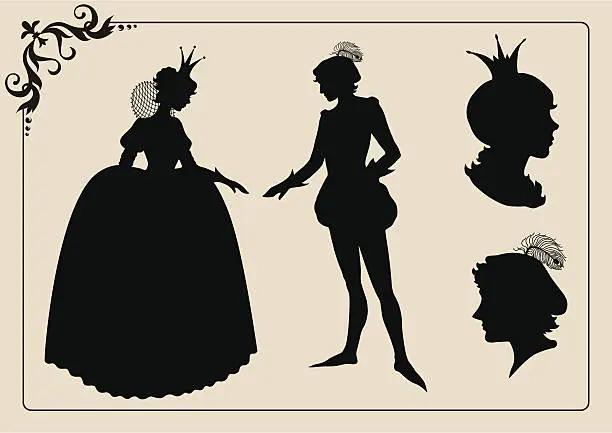 Vector illustration of Prince and princess