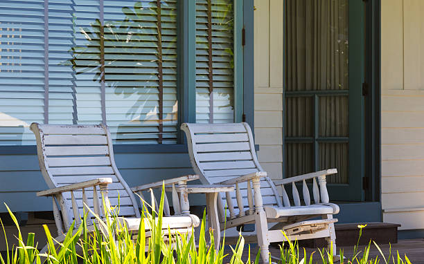 istock Two rocking chair in front of home 186933703