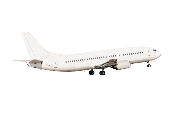 istock Take off a passenger jetliner isolated on white background 1869343724