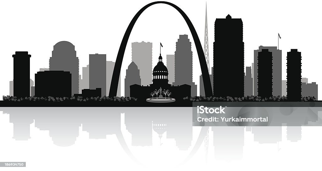 Saint Louis, Missouri city skyline sylwetka - Grafika wektorowa royalty-free (St Louis)
