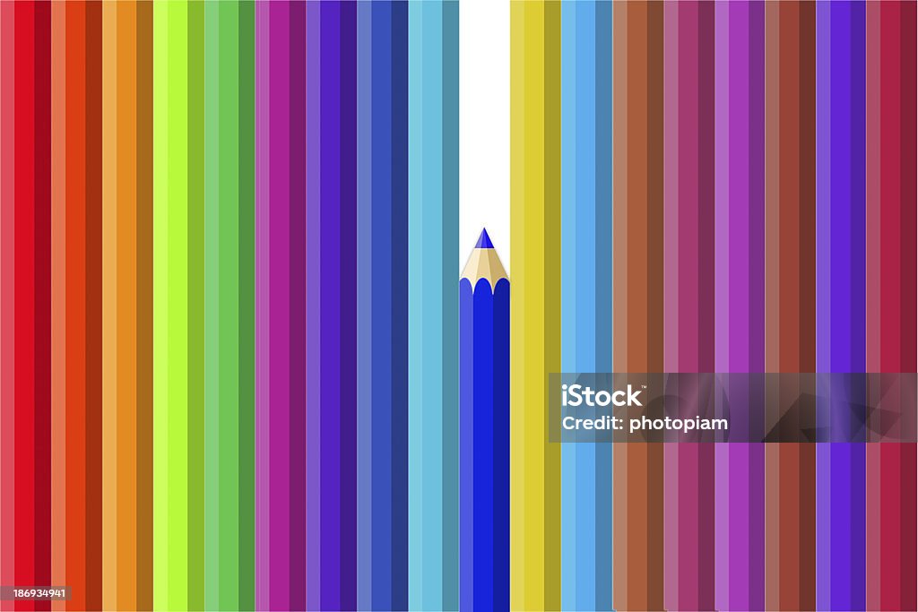 Varios lápices de colores sobre fondo blanco - Foto de stock de Abstracto libre de derechos