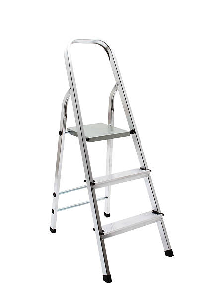 istock metal ladder isolated on white with clipping path 186935044