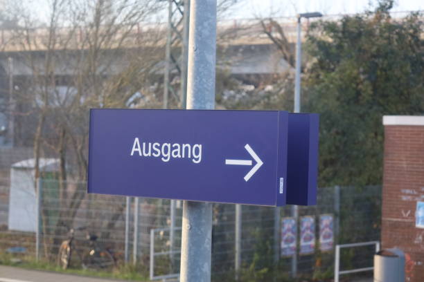 istock Exit Sign in German Ausgang Train Station 1869351696