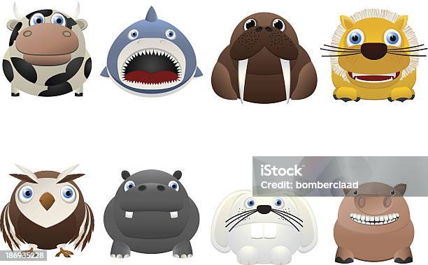 Funny Animal Icons Stock Illustration - Download Image Now - Animal Teeth, Cartoon, Shark