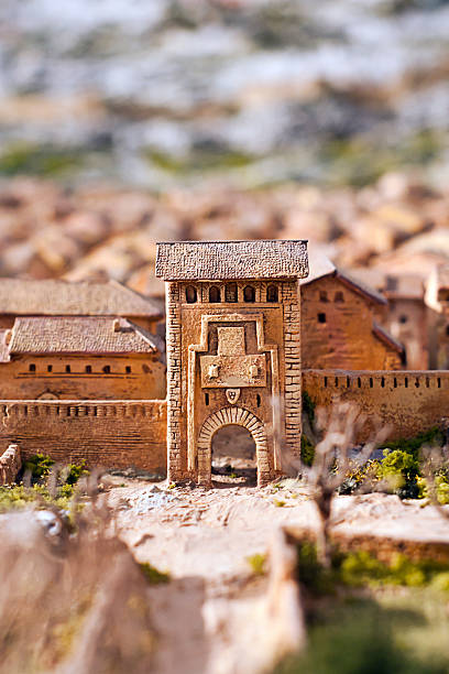 istock Panoramic view of Xativa, Valencia, Spain. Medieval representation. 186935264