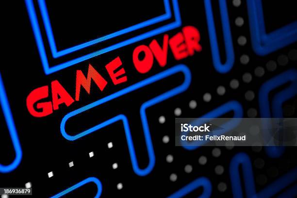 Screen Showing That The Game Is Over Stock Photo - Download Image Now - Amusement Arcade, Retro Style, Arcade