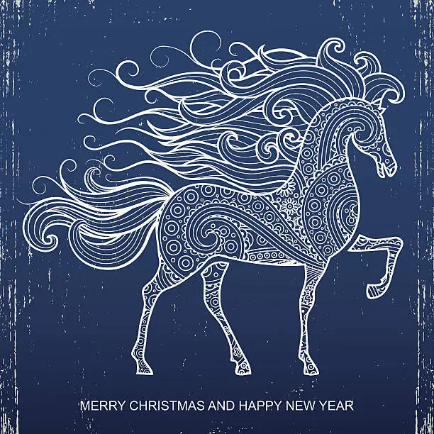 Vector illustration of Christmas and New Year greeting card