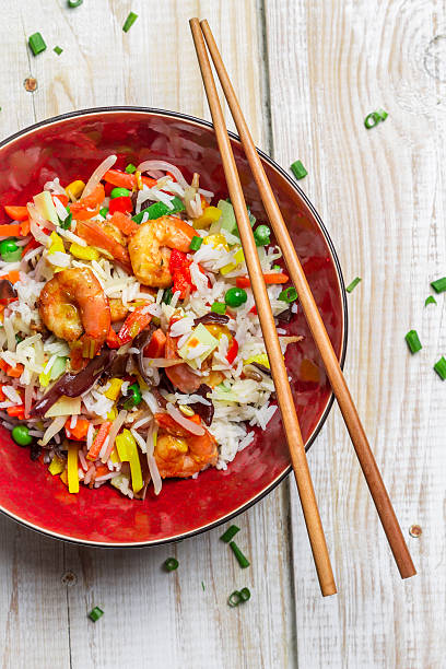 istock Chinese mix vegetables and rice 186938629