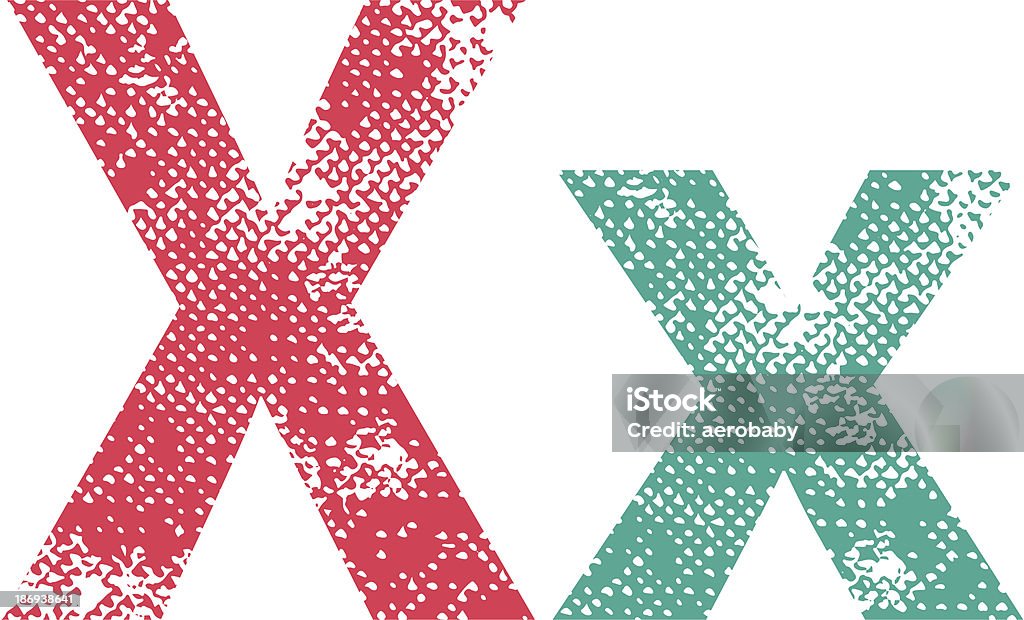 Kolorowe grunge litery X. - Grafika wektorowa royalty-free (Alfabet)