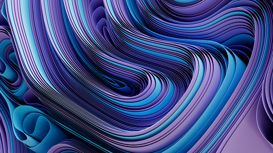 Abstract layered and folded paper background. Digitally generated image. 3d render.