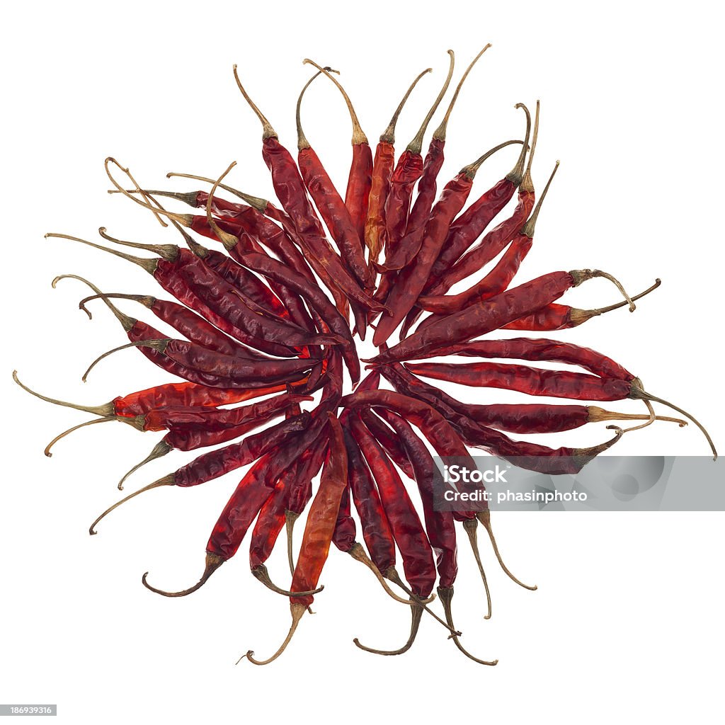 Dried red chili pepper isolated on white background Chili Pepper Stock Photo