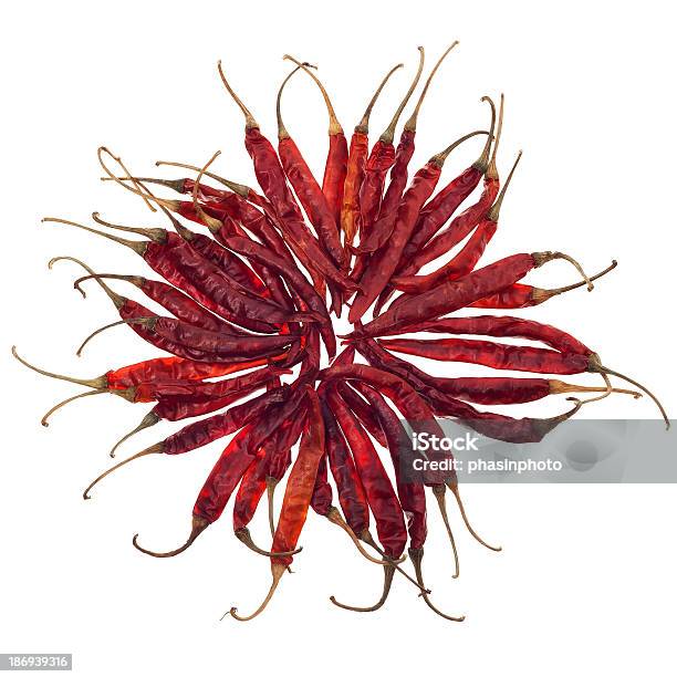 Dried Red Chili Pepper Isolated On White Background Stock Photo - Download Image Now