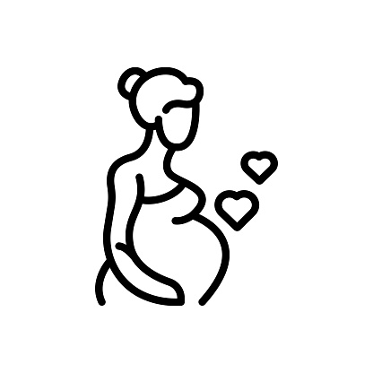 Icon for pregnancy, gestation, pregnant, fertility, prenatal, childbirth, maternal, woman, cyesis, child bearing
