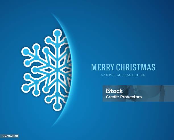 Joyeux Noël Carte De Flocon De Neige Et Fond De Décoration Vecteurs libres de droits et plus d'images vectorielles de Bleu