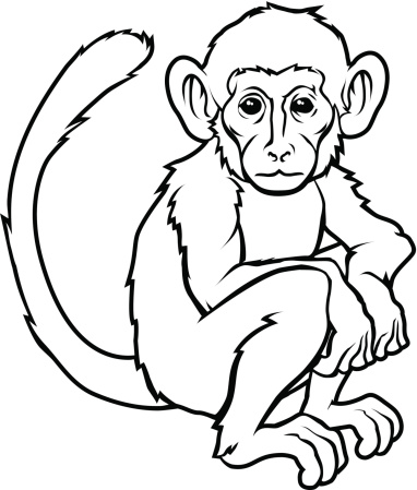 An illustration of a stylised monkey perhaps a monkey tattoo