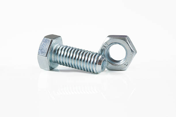 istock Metal screw on white background 186945118