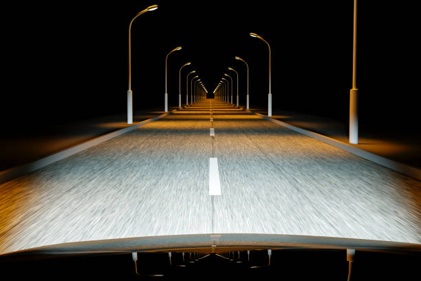 istock Driving down a dark street 1869453170