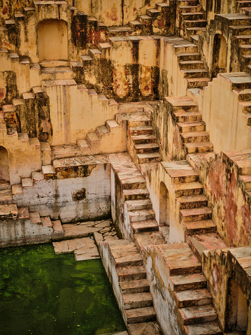 Ancient water well in India Jaipur