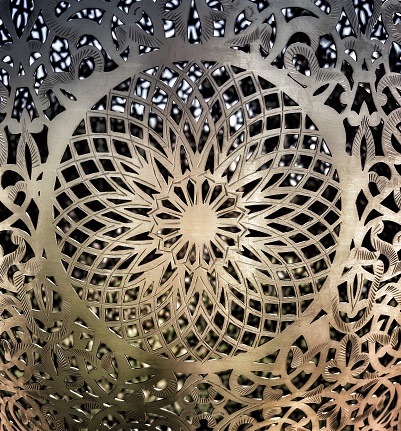 Lamp carved by Moroccan craftsmen