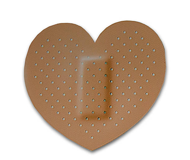 The Bandage of heart isolated on white background stock photo
