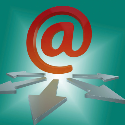 Email Arrows Showing Online Letters To Customers Or Suppliers
